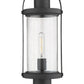 Z-Lite Roundhouse 8" W x 23" H 1-Light Black Outdoor Post Mount Fixture and Square Pier Mount With Clear Seedy Glass Shade