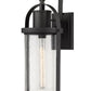 Z-Lite Roundhouse 9" 1-Light Black Outdoor Wall Sconce With Clear Seedy Glass Shade
