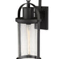Z-Lite Roundhouse 9" 1-Light Black Outdoor Wall Sconce With Clear Seedy Glass Shade