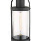 Z-Lite Roundhouse 9" W x 27" H 1-Light Black Outdoor Post Mount Fixture and Round Pier Mount With Clear Seedy Glass Shade