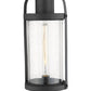 Z-Lite Roundhouse 9" W x 27" H 1-Light Black Outdoor Post Mount Fixture and Round Pier Mount With Clear Seedy Glass Shade