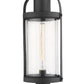 Z-Lite Roundhouse 9" W x 27" H 1-Light Black Outdoor Post Mount Fixture and Round Pier Mount With Clear Seedy Glass Shade