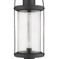 Z-Lite Roundhouse 9" W x 27" H 1-Light Black Outdoor Post Mount Fixture and Round Pier Mount With Clear Seedy Glass Shade