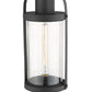 Z-Lite Roundhouse 9" W x 27" H 1-Light Black Outdoor Post Mount Fixture and Square Pier Mount With Clear Seedy Glass Shade