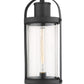 Z-Lite Roundhouse 9" W x 27" H 1-Light Black Outdoor Post Mount Fixture and Square Pier Mount With Clear Seedy Glass Shade