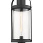 Z-Lite Roundhouse 9" W x 27" H 1-Light Black Outdoor Post Mount Fixture and Square Pier Mount With Clear Seedy Glass Shade