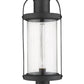 Z-Lite Roundhouse 9" W x 27" H 1-Light Black Outdoor Post Mount Fixture and Square Pier Mount With Clear Seedy Glass Shade