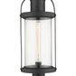 Z-Lite Roundhouse 9" W x 27" H 1-Light Black Outdoor Post Mount Fixture and Square Pier Mount With Clear Seedy Glass Shade