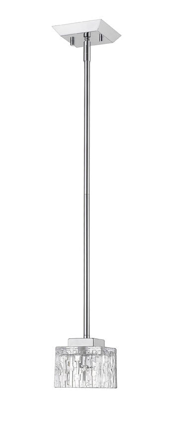 Z-Lite Rubicon 5" 1-Light Chrome Mini Pendant Light With Clear Glass Shade