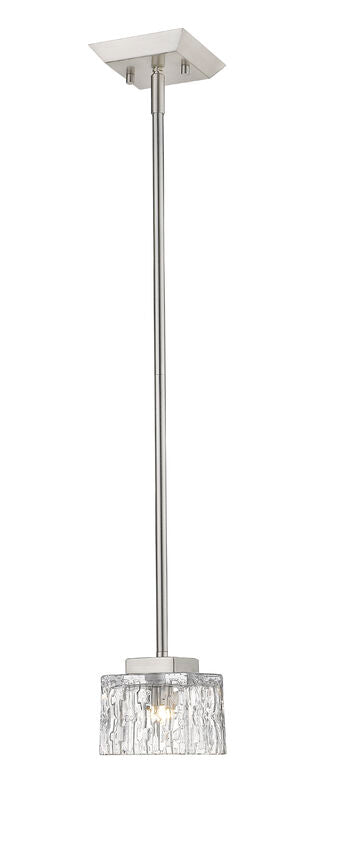 Z-Lite Rubicon 5" 1-Light LED Brushed Nickel Mini Pendant Light With Clear Glass Shade