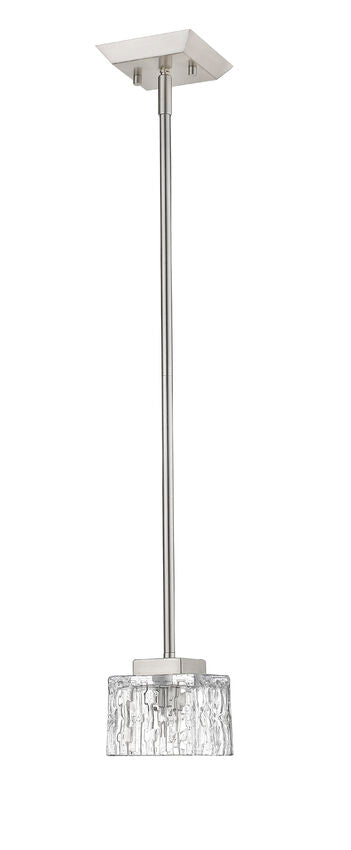 Z-Lite Rubicon 5" 1-Light LED Brushed Nickel Mini Pendant Light With Clear Glass Shade
