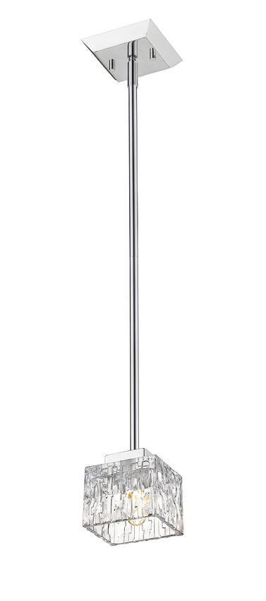 Z-Lite Rubicon 5" 1-Light LED Chrome Mini Pendant Light With Clear Glass Shade
