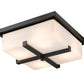 Z-Lite Sana 12" 4-Light Black Aluminum Outdoor Flush Mount With White Opal Glass Shade