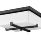 Z-Lite Sana 12" 4-Light Black Aluminum Outdoor Flush Mount With White Opal Glass Shade
