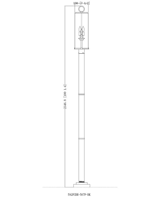 Z-Lite Sana 592PHBR-567P-BK 3-Light Black Aluminum Frame Clear Seedy Glass Shade Outdoor Post Mounted Fixture