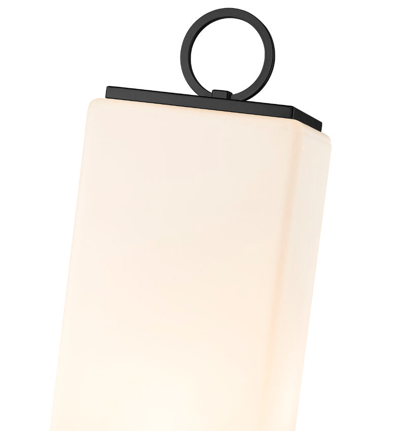Z-Lite Sana 593PHBR-567P-BK 3-Light Aluminum Black Frame White Opal Glass Shade Outdoor Post Mounted Fixture