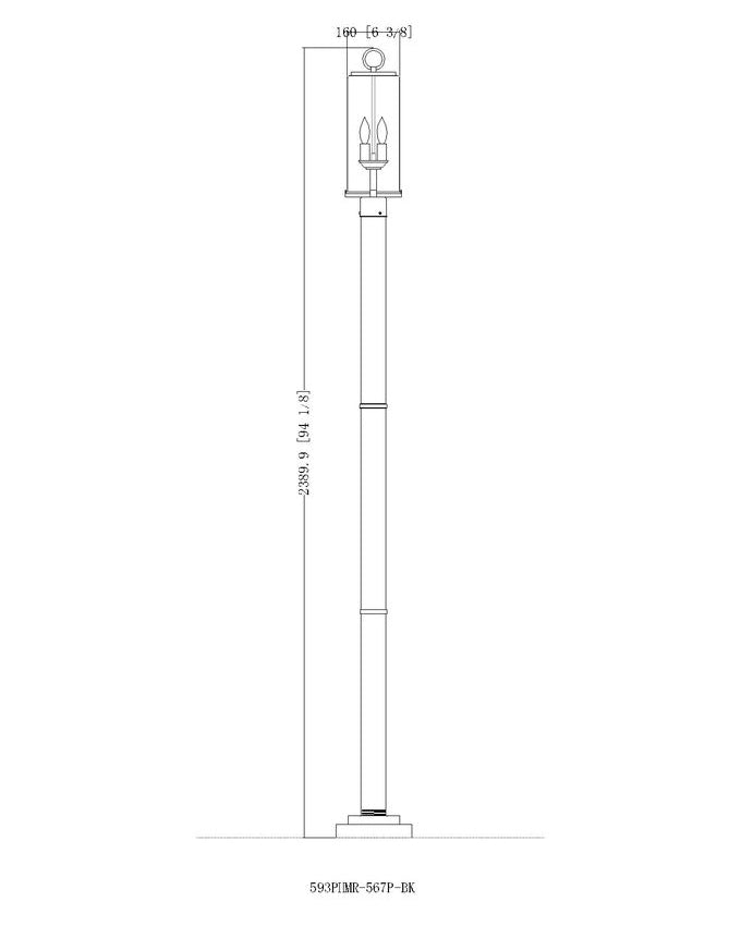 Z-Lite Sana 593PHMR-567P-BK 2-Light Aluminum Black Frame White Opal Glass Shade Outdoor Post Mounted Fixture