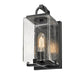 Z-Lite Sana 6" 1-Light Black Aluminum Outdoor Wall Sconce With Seedy Glass Shade