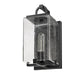 Z-Lite Sana 6" 1-Light Black Aluminum Outdoor Wall Sconce With Seedy Glass Shade