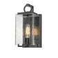 Z-Lite Sana 6" 1-Light Black Aluminum Outdoor Wall Sconce With Seedy Glass Shade