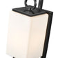 Z-Lite Sana 6" 1-Light Black Aluminum Outdoor Wall Sconce With White Opal Glass Shade