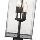 Z-Lite Sana 6" W x 27" H 3-Light Black Outdoor Post Mount Fixture With Seedy Glass Shade