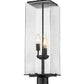 Z-Lite Sana 6" W x 27" H 3-Light Black Outdoor Post Mount Fixture With Seedy Glass Shade