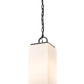 Z-Lite Sana 7" 1-Light Black Aluminum Outdoor Chain Mount Ceiling Fixture With White Opal Glass Shade