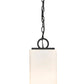 Z-Lite Sana 7" 1-Light Black Aluminum Outdoor Chain Mount Ceiling Fixture With White Opal Glass Shade