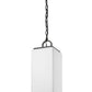 Z-Lite Sana 7" 1-Light Black Aluminum Outdoor Chain Mount Ceiling Fixture With White Opal Glass Shade