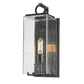 Z-Lite Sana 7" 1-Light Black Aluminum Outdoor Wall Sconce With Seedy Glass Shade