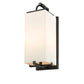 Z-Lite Sana 7" 1-Light Black Aluminum Outdoor Wall Sconce With White Opal Glass Shade