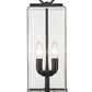 Z-Lite Sana 7" 2-Light Black Outdoor Post Mount Fixture With Seedy Glass Shade
