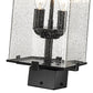 Z-Lite Sana 7" 2-Light Black Outdoor Post Mount Fixture With Seedy Glass Shade