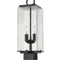 Z-Lite Sana 7" 2-Light Black Outdoor Post Mount Fixture With Seedy Glass Shade