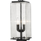 Z-Lite Sana 7" 2-Light Black Outdoor Post Mount Fixture With Seedy Glass Shade