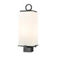Z-Lite Sana 7" 2-Light Black Outdoor Post Mount Fixture With White Opal Glass Shade