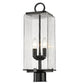 Z-Lite Sana 7" W x 20" H 2-Light Black Outdoor Post Mount Fixture With Seedy Glass Shade