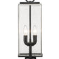 Z-Lite Sana 7" W x 20" H 2-Light Black Outdoor Post Mount Fixture With Seedy Glass Shade