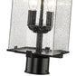 Z-Lite Sana 7" W x 20" H 2-Light Black Outdoor Post Mount Fixture With Seedy Glass Shade