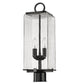 Z-Lite Sana 7" W x 20" H 2-Light Black Outdoor Post Mount Fixture With Seedy Glass Shade
