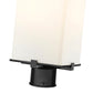 Z-Lite Sana 7" W x 20" H 2-Light Black Outdoor Post Mount Fixture With White Opal Glass Shade