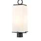 Z-Lite Sana 7" W x 20" H 2-Light Black Outdoor Post Mount Fixture With White Opal Glass Shade