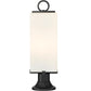 Z-Lite Sana 7" W x 22" H 2-Light Black Outdoor Pier Mounted Fixture and Round Pier Mount Hardware With White Opal Glass Shade