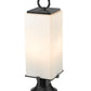 Z-Lite Sana 7" W x 22" H 2-Light Black Outdoor Pier Mounted Fixture and Round Pier Mount Hardware With White Opal Glass Shade