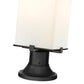 Z-Lite Sana 7" W x 22" H 2-Light Black Outdoor Pier Mounted Fixture and Round Pier Mount Hardware With White Opal Glass Shade