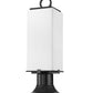 Z-Lite Sana 7" W x 22" H 2-Light Black Outdoor Pier Mounted Fixture and Round Pier Mount Hardware With White Opal Glass Shade