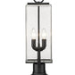 Z-Lite Sana 7" W x 22" H 2-Light Black Outdoor Pier Mounted Fixture and Square Pier Mount Hardware With Seedy Glass Shade