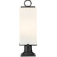 Z-Lite Sana 7" W x 22" H 2-Light Black Outdoor Pier Mounted Fixture and Square Pier Mount Hardware With White Opal Glass Shade