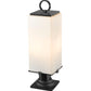 Z-Lite Sana 7" W x 22" H 2-Light Black Outdoor Pier Mounted Fixture and Square Pier Mount Hardware With White Opal Glass Shade